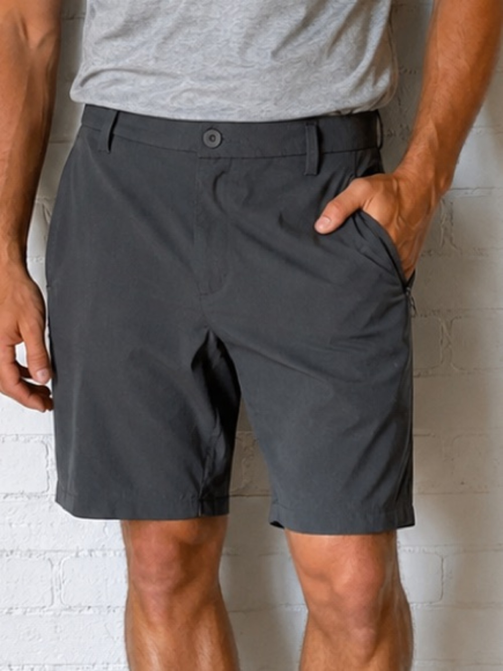 Banana Boat Men’s Large UPF 50+ Tech Stretch Hiking Shorts Gray